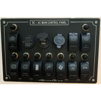 Switch Panel - Rocker Switch with 10 Panels - voltmeter - USB Socket - PN-1716 - ASM